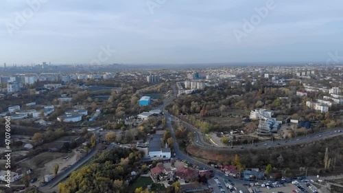 Panoramic View Of Galati City In Western Moldovia Region, Eastern Romania. aerial photo