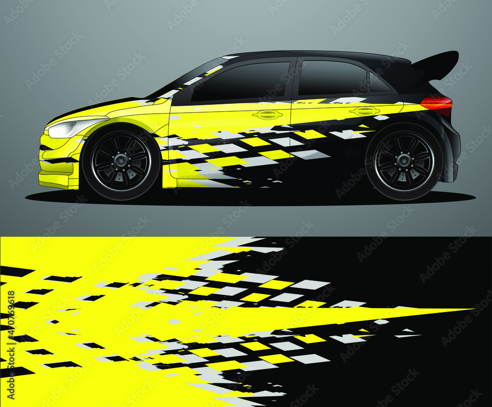 Rally car decal graphic wrap vector, abstract background Rally car decal graphic wrap vector, abstract background