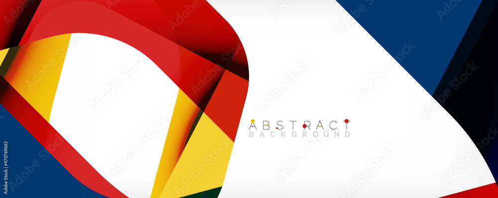 Minimal abstract background - color overlapping shapes on white with shadow lines. Vector Illustration For Wallpaper, Banner, Background, Landing Page Minimal abstract background - color overlapping shapes on white with shadow lines. Vector Illustration For Wallpaper, Banner, Background, Landing Page