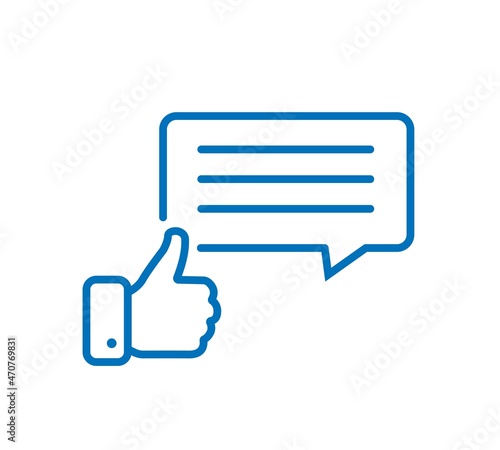 Likes with comment icon line symbol. Premium quality isolated feedback element in trendy style.