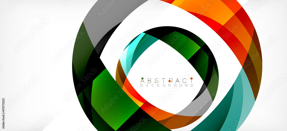 Color circle shapes, minimal geometric background. Trendy dynamic composition. Vector Illustration For Wallpaper, Banner, Background, Landing Page Color circle shapes, minimal geometric background. Trendy dynamic composition. Vector Illustration For Wallpaper, Banner, Background, Landing Page
