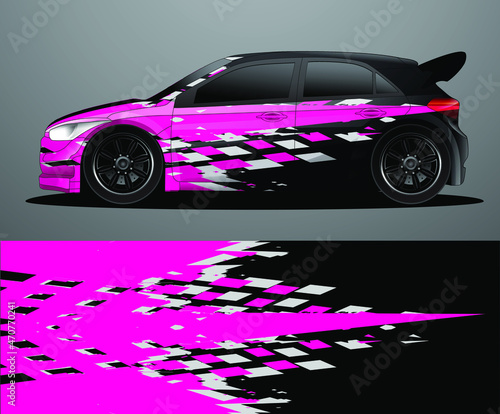 Rally car decal graphic wrap vector  abstract background