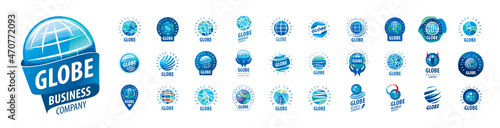 A set of vector logos of the Globe on a white background