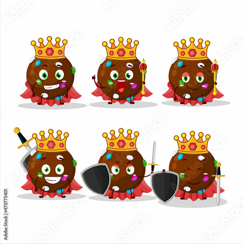 A Charismatic King chocolate candy cartoon character wearing a gold crown