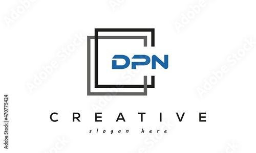 DPN square frame three letters logo design photo