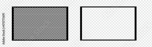 3D blank TV screen. Television, modern screen lcd, led, HD, 4k, 5k. Modern lcd wall panel. Blank television template. Empty tv frame with shadow, stock vector. 