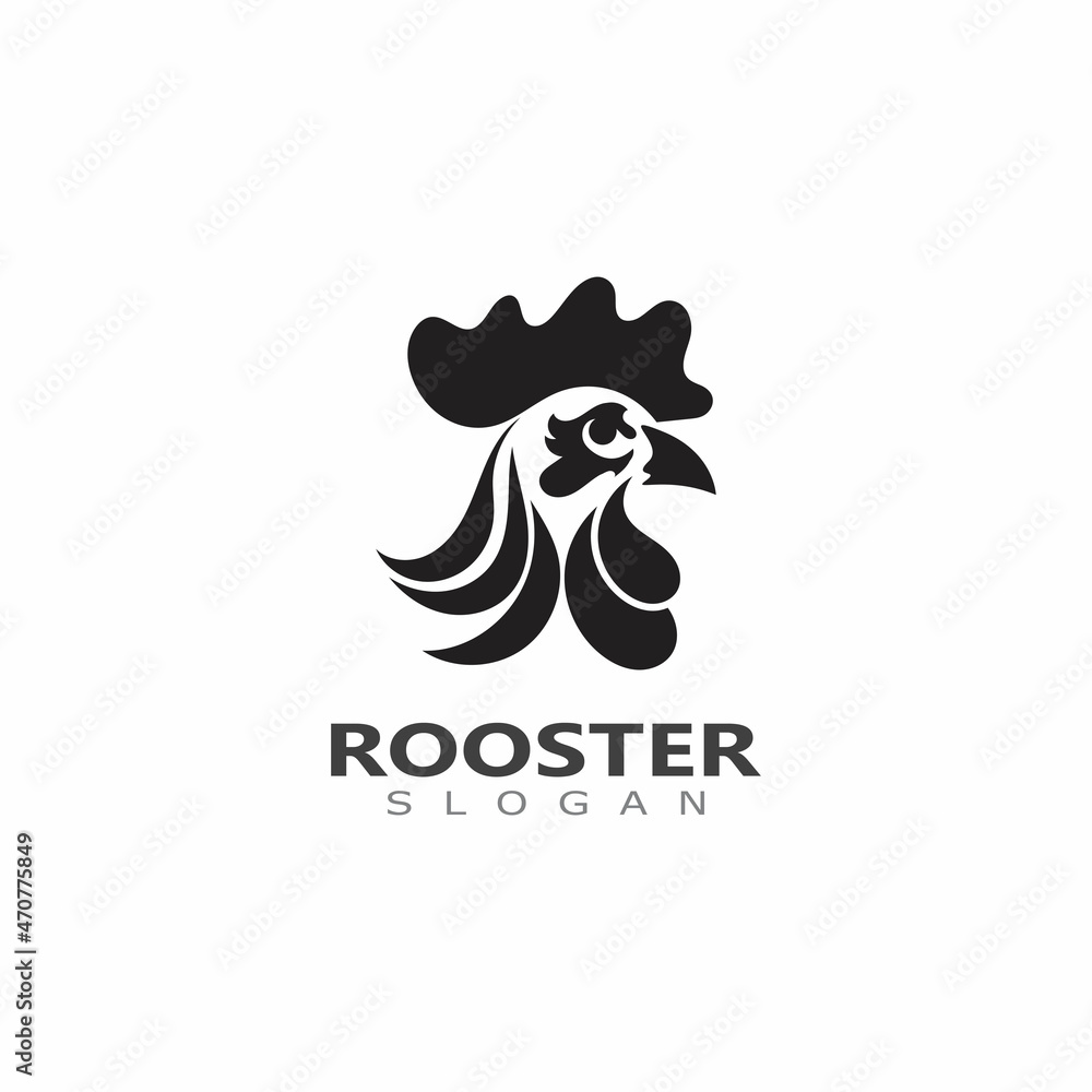 Fototapeta premium Vector Rooster head logo of animal design template