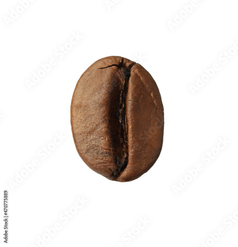 Brown roasted coffee bean isolated on white