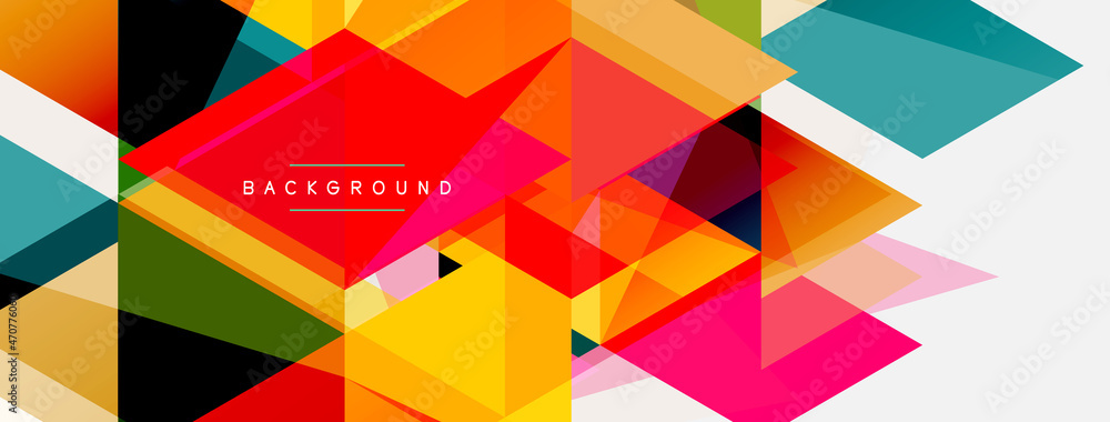 Mosaic triangles geometric background. Techno or business concept, pattern for wallpaper, banner, background, landing page