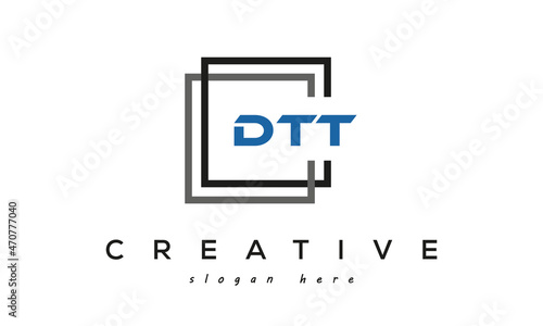 DTT square frame three letters logo design photo