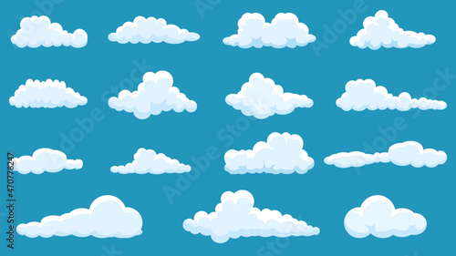 Fototapeta Naklejka Na Ścianę i Meble -  clouds collection isolated on blue sky panorama. vector illustration
