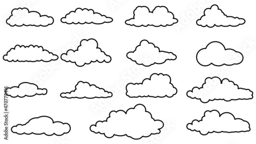 Cloud icon collection. isolated on a white background. vector illustration