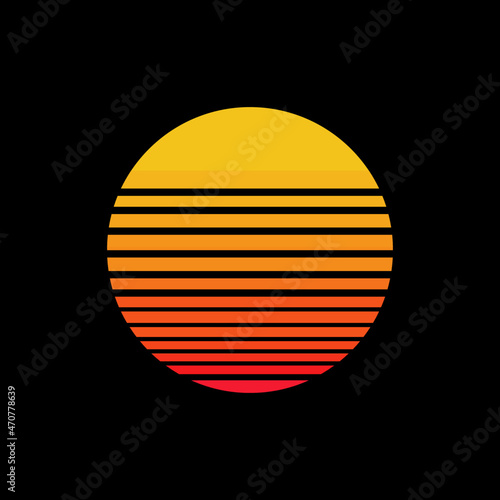 sunset icon. sunset logo isolated on black background © Nastudio