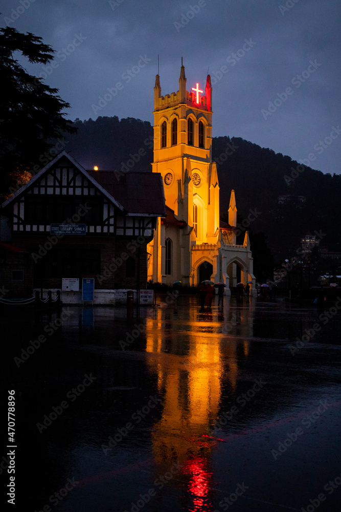 Obraz premium Monsoons on the Mall Road, Shimla