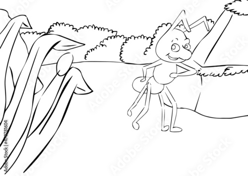 The Ant Happy Walking A Coloring Page. Ants are common insects, but they have some unique capabilities. More than 10,000 known ant species occur around the wor