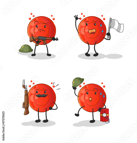 blood cell troops character. cartoon mascot vector