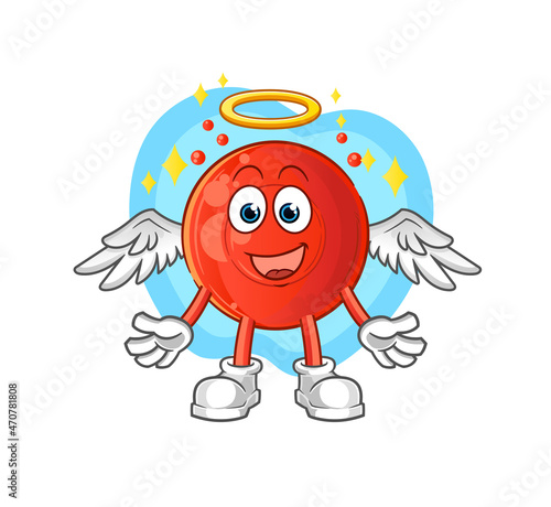 blood cell angel with wings vector. cartoon character