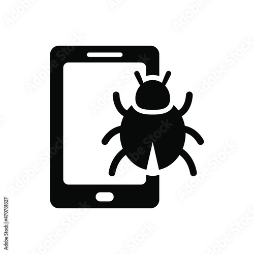 Mobile phone virus icon