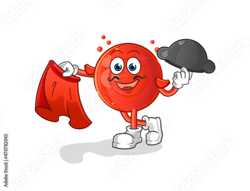 blood cell matador with red cloth illustration. character vector