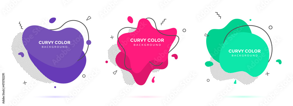 Modern liquid irregular amoeba blob shape abstract elements graphic flat style design fluid vector illustration set banner simple shape template for presentation, flyer, isolated on white background Modern liquid irregular amoeba blob shape abstract elements graphic flat style design fluid vector illustration set banner simple shape template for presentation, flyer, isolated on white background
