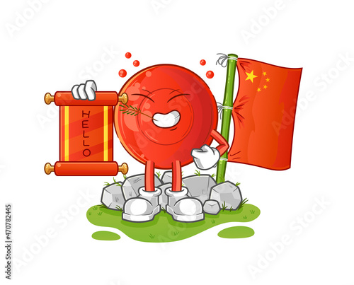 blood cell chinese cartoon. cartoon mascot vector