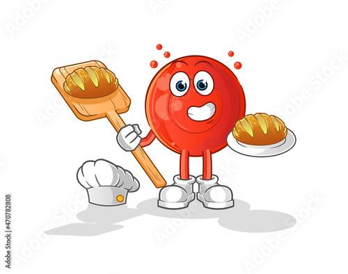 blood cell baker with bread. cartoon mascot vector