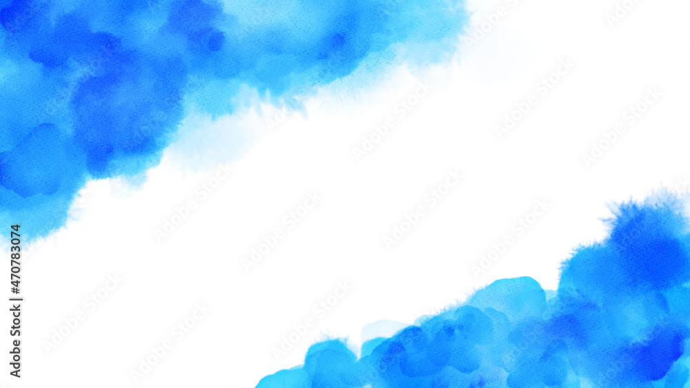 涼し気な青い水彩背景装飾イラスト メッセージカード コピースペース 涼し気な青い水彩背景装飾イラスト メッセージカード コピースペース