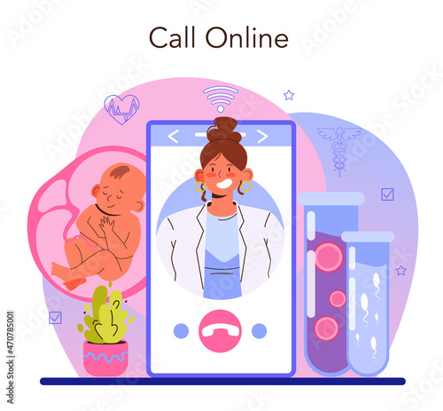 Reproductologist online service or platform. Gynecologist doctor
