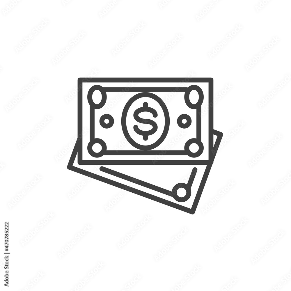 Dollar bills line icon Dollar bills line icon