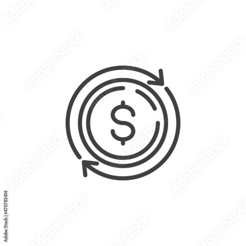 Money conversion line icon