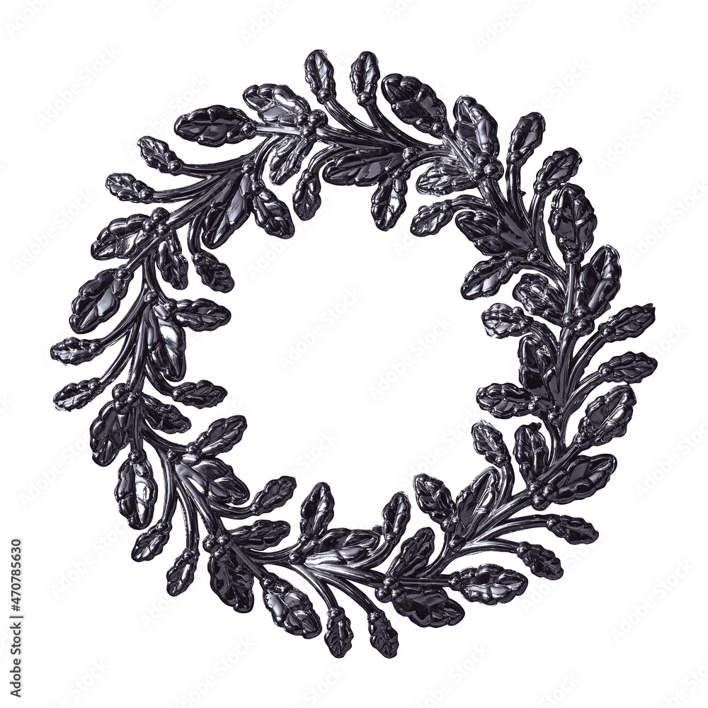 Golden frame (wreath) for paintings, mirrors or photo isolated on white background. Design element with clipping path