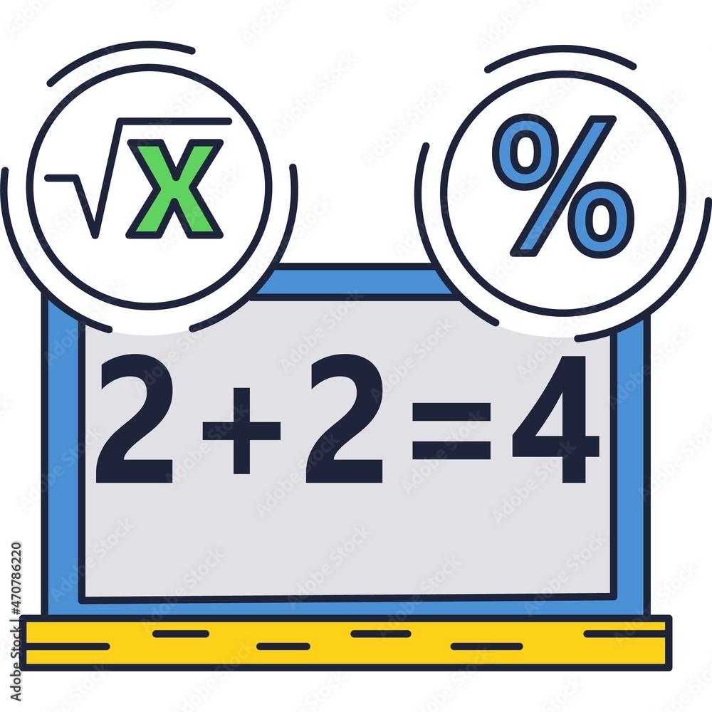 Blackboard with math algebra formula vector icon Blackboard with math algebra formula vector icon