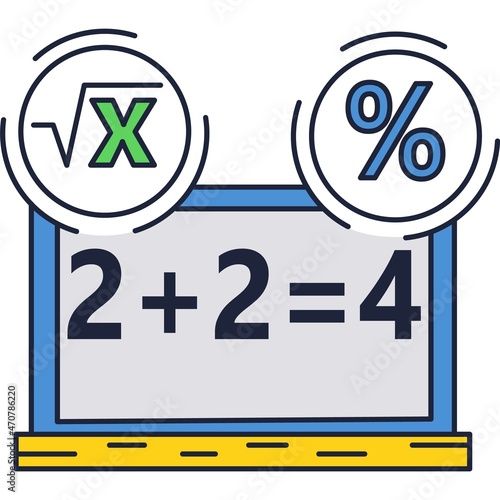 Blackboard with math algebra formula vector icon