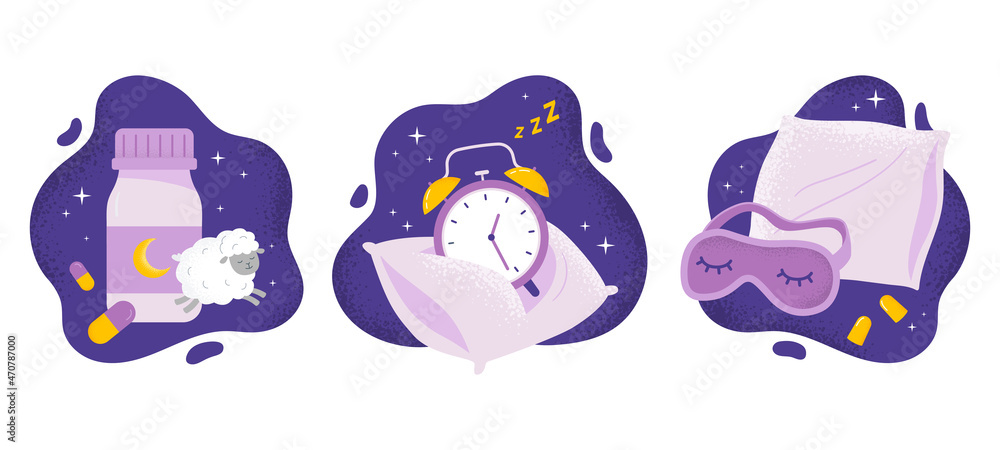 Fotografie Set of items for better sleep
