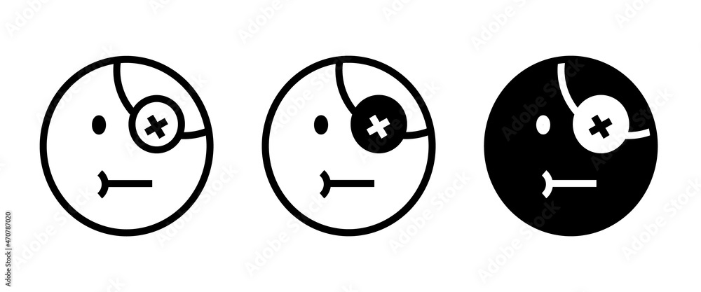 Pirate face icon icon button, vector, sign, symbol, logo, illustration, editable stroke, flat design style isolated on white Pirate face icon icon button, vector, sign, symbol, logo, illustration, editable stroke, flat design style isolated on white