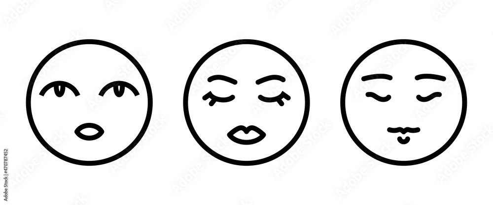 female face, woman front face avatar icon, Woman's profile emoji female face, woman front face avatar icon, Woman's profile emoji