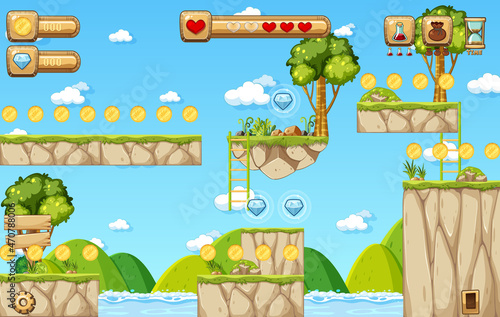 A Game Template Jungle Scene