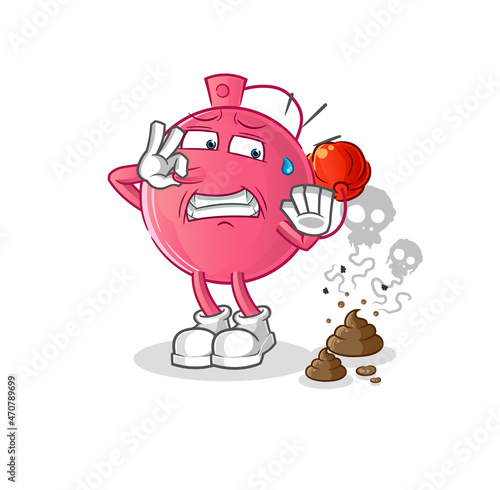 perfume with stinky waste illustration. character vector
