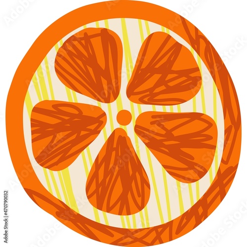 Slice vector icon isolated mandarin citrus fruit