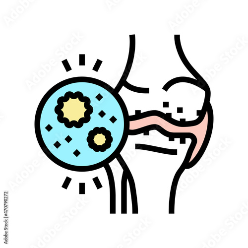 infectious arthritis color icon vector. infectious arthritis sign. isolated symbol illustration