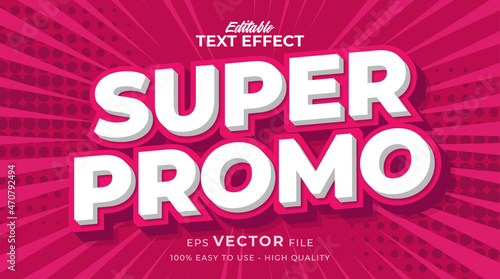 Super promo sale typography premium editable text effect photo