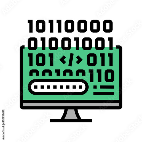 microcode development color icon vector. microcode development sign. isolated symbol illustration