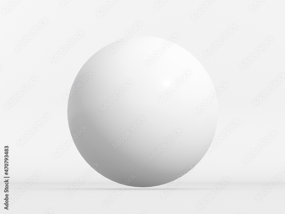 White ball isolated on white background with clipping path.