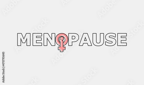 Female sign icon in menopause outline word