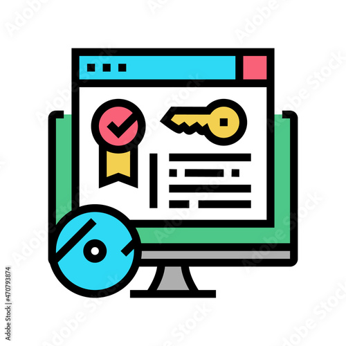 license software color icon vector. license software sign. isolated symbol illustration