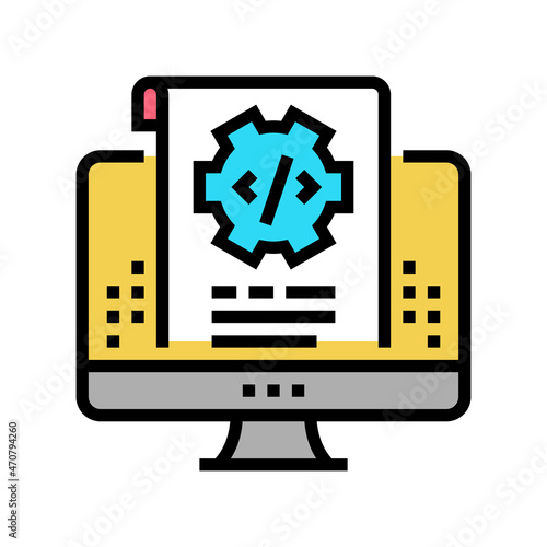 script code color icon vector. script code sign. isolated symbol illustration