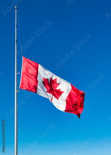 Half mast Canadian flag