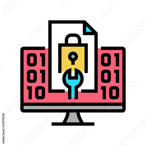 closed source software color icon vector. closed source software sign. isolated symbol illustration