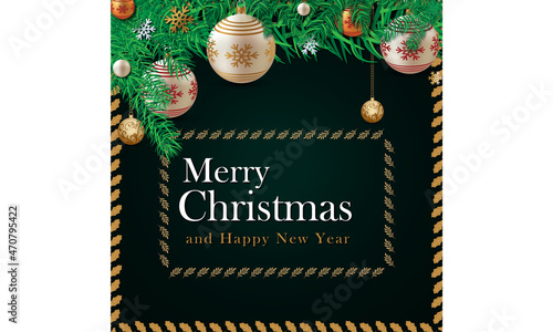 merry Christmas and new year sale promotion social media Instagram post banner template square flyer