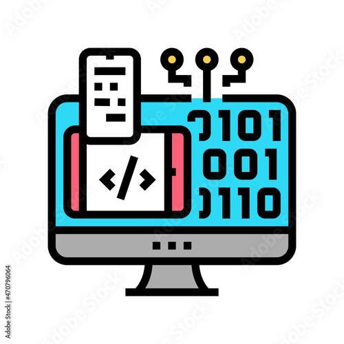 programming software color icon vector. programming software sign. isolated symbol illustration